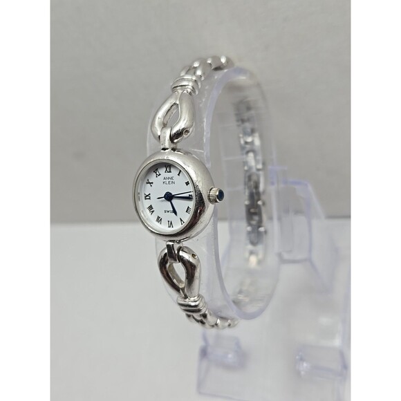 Vintage Anne Klein 925 Sterling Silver Bracelet  Watch New Battery Swiss Womens - Picture 2 of 12